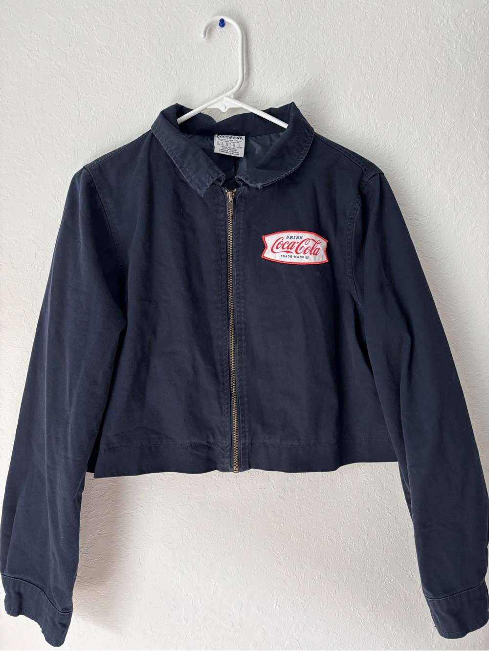 Coca-Cola Women’s Navy Blue Cropped Workwear Utility Jacket